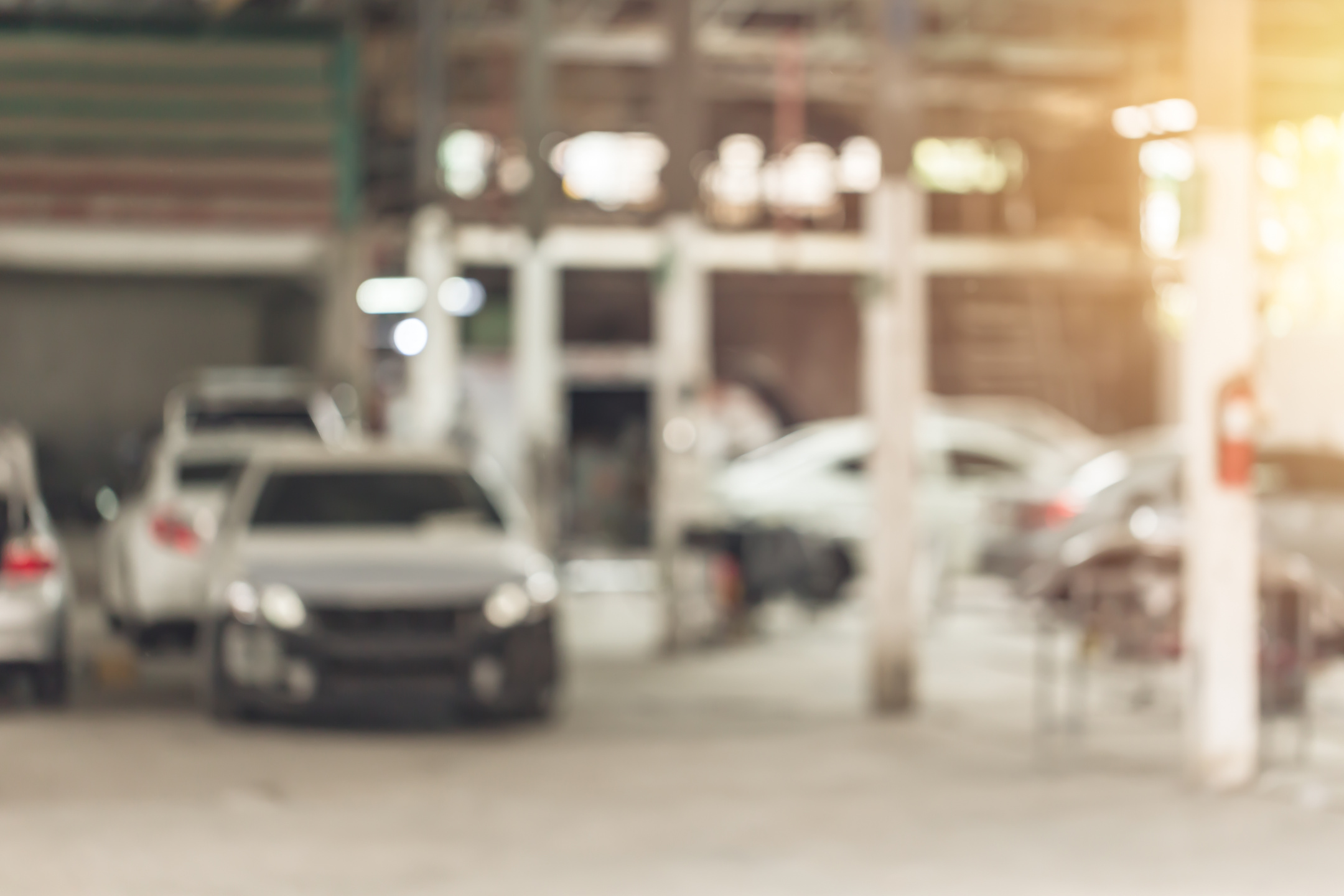 Blur garage car repair workshop for background.